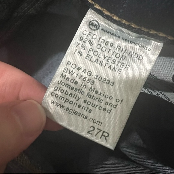 AG Adriano Goldschmied 27 Super Skinny Ankle Distressed Raw Hem Jeans R6 - Picture 5 of 6